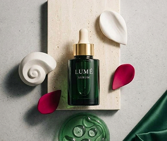 Lume serum on stone surface
